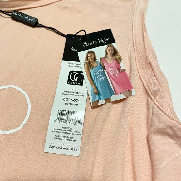 Charlie Paige Sleepwear Tank Top Womens L/XL Time to Wine Down - Picture 2 of 16